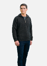 KO225 Zip Collar Jumper Charcoal